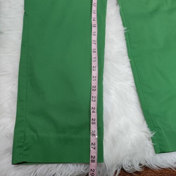 Talbots Signature Green Flat Front Preppy Twee Straight Leg Chino Pants Size 2 - Picture 13 of 13